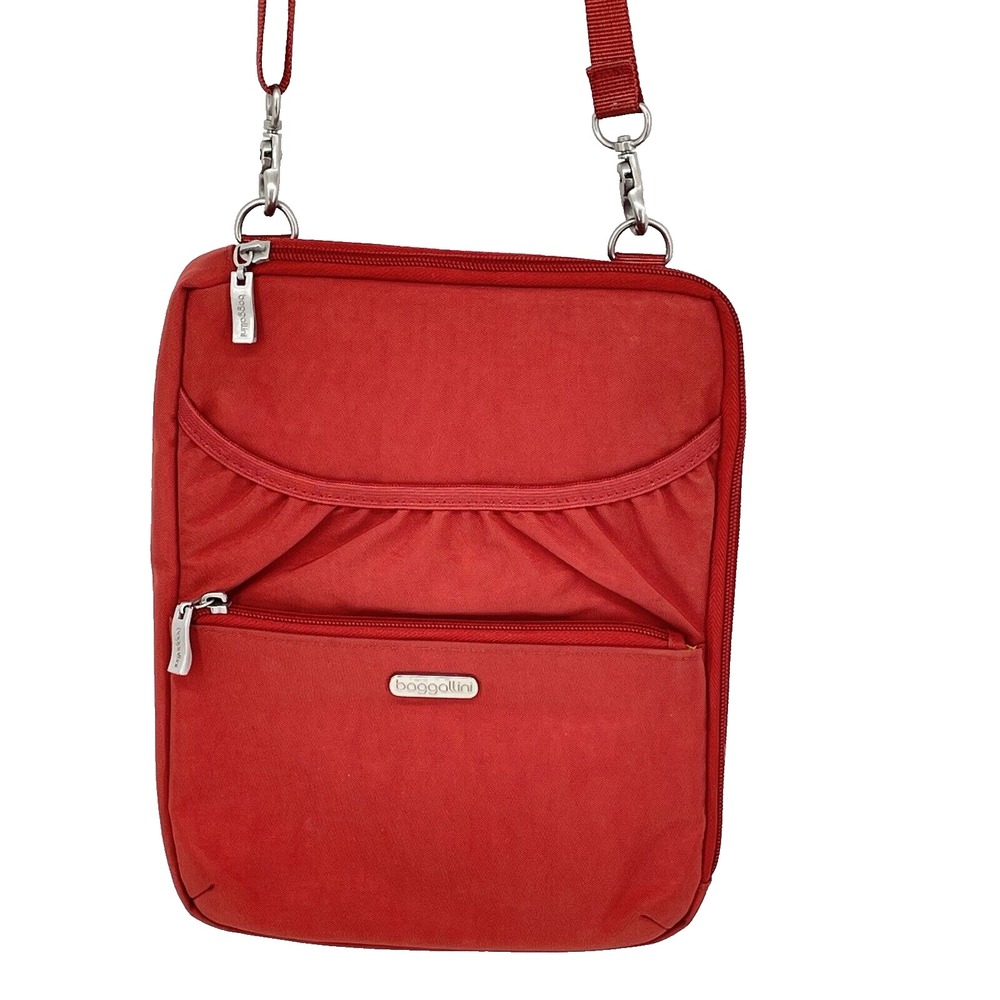 Baggallini Burnt Umber Crossbody Purse Ipad Case Holder Travel Bag Padded